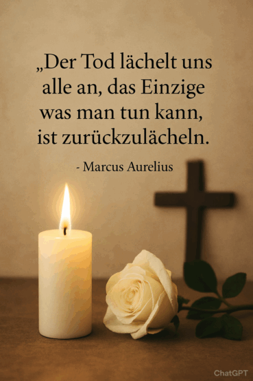 Trauerrede Mann mit einem Zitat von Marc Aurelius